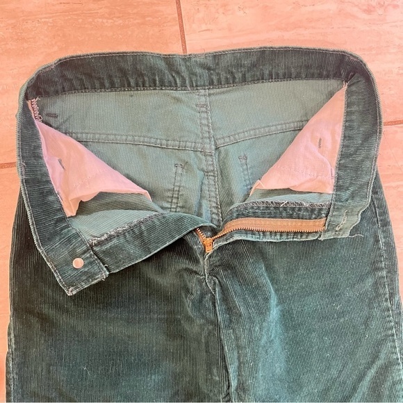 Levi’s Vintage 60s 70s White Tab Green Corduroy Flare Bell Bottom Jeans 28x31 - Picture 8 of 16